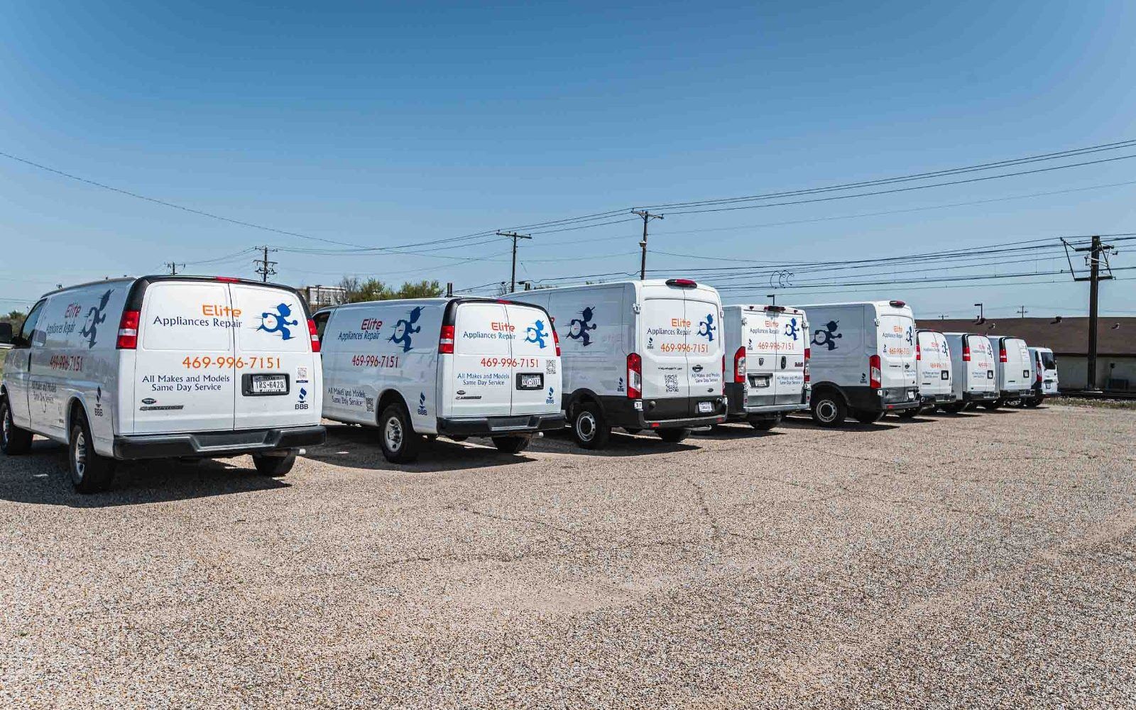 BBB-accredited Elite Appliances Repairs service van for appliance repair Dallas